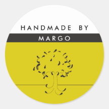 Made By {your name} Sticker in Mustard
