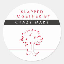 Made By {your name} Sticker in Red