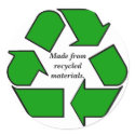 Made from recycled materials. stickers