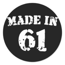 Made In 1961 Round Sticker