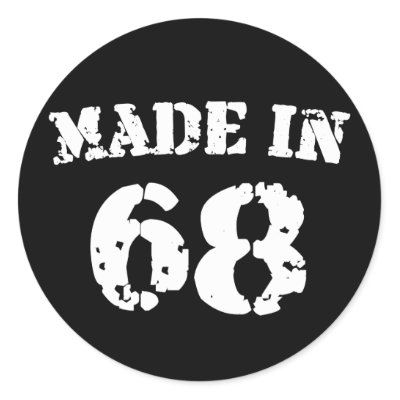 Made In 1968 stickers