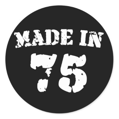 Made In 1975 Round Stickers