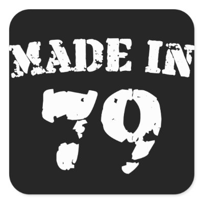 Made In 1979 Square Stickers