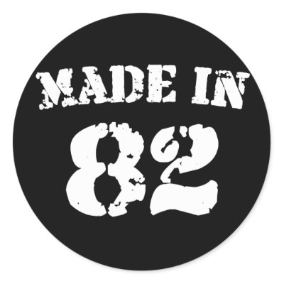 Made In 1982 Round Sticker