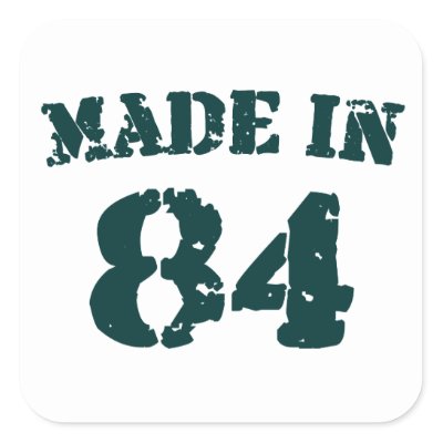 Made In 1984 Square Stickers