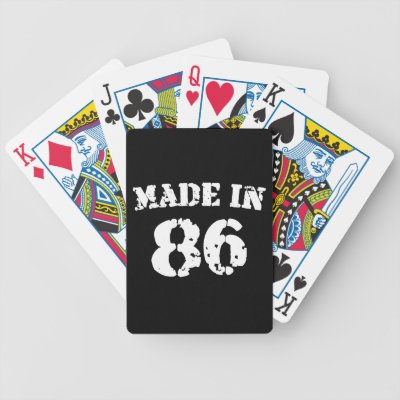 Made In 1986 Playing Cards
