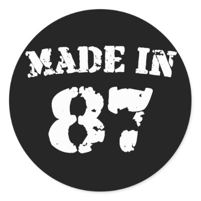 Made In 1987 Sticker