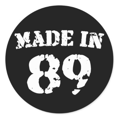 Made In 1989 Round Sticker