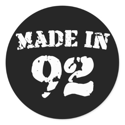 Made In 1992 Round Stickers