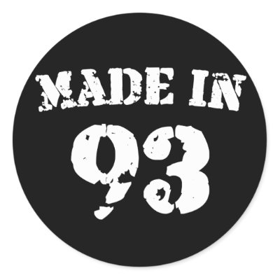 Made In 1993 Round Stickers