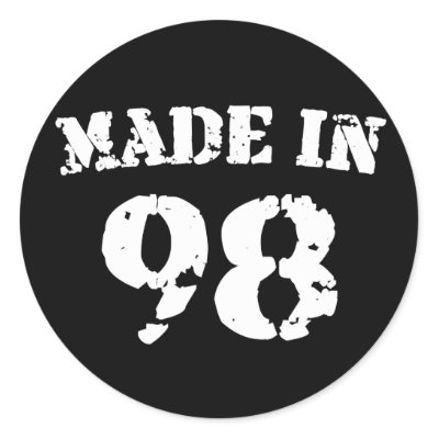 Made In 1998 Round Stickers