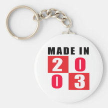 Made In 2003 Birthday Designs Keychain
