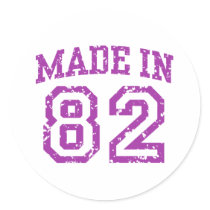 Made in 82 round sticker
