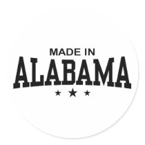 Made In Alabama Round Stickers