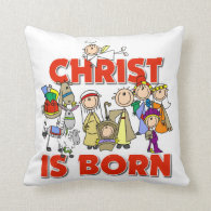 Made In America Christmas Nativity Pillow