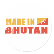 Made in Bhutan Round Stickers