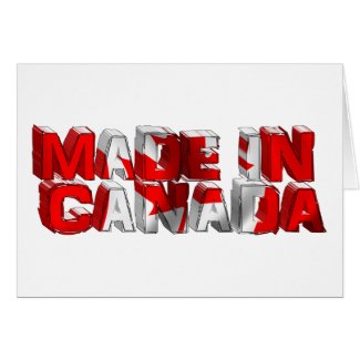 Made in Canada Flag Text card