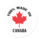 Made In Canada Round Sticker