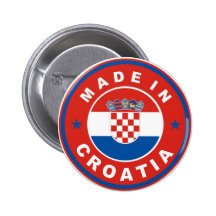 made in croatia country flag product label round pin
