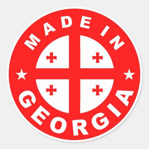 made in country flag label round stamp round sticker Zazzle