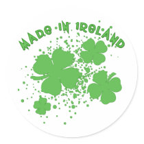 Made In Ireland with Shamrocks Products stickers