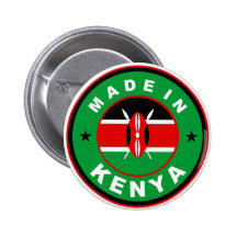 made in kenya country flag product label round buttons