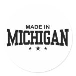 Made In Michigan Round Sticker