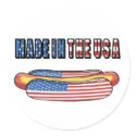 Made in the USA hotdog stickers by patriotic_tshirts Made in the USA hotdog stickers