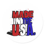 MADE IN THE USA ROUND STICKER