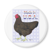 Made In USA Rock Hen magnets by diane_jacky Made In USA Rock Hen magnets