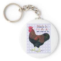 Made In USA Rock Rooster Keychain