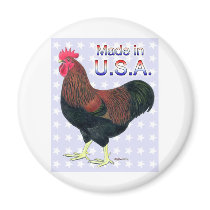 Made In USA Rock Rooster magnets by diane_jacky Made In USA Rock Rooster magnets