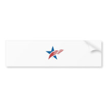 Made In USA Star & Flag Icon Bumper Sticker
