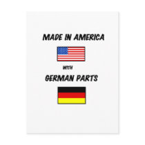 MADE IN USA WITH GERMAN PARTS postcards by edissler MADE IN USA WITH GERMAN PARTS postcards