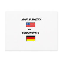 MADE IN USA WITH GERMAN PARTS postcards by edissler MADE IN USA WITH GERMAN PARTS postcards