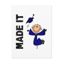 MADE IT Stick Figure Graduation postcards
