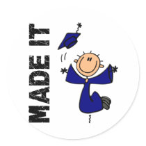 MADE IT Stick Figure Graduation stickers