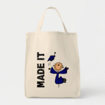 MADE IT Stick Figure Graduation Tote Bags