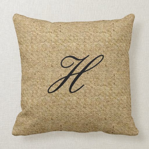 Made to Order Monogrammed Burlap Pattern Throw Pil Throw Pillows Zazzle