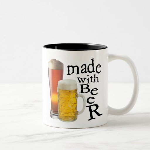 Made with beer funny drinking coffee mug Zazzle