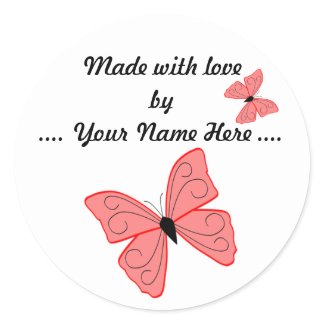 Made With Love Butterfly Sticker sticker