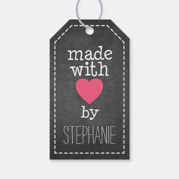 Made With Love By You - chalkboard Pack Of Gift Tags