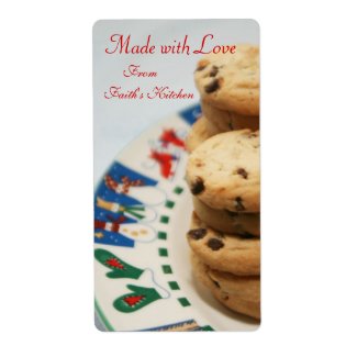 Made with Love Cookie Holiday Baking Kitchen Label label