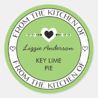 Made with Love From the Kitchen of Label | Green Stickers