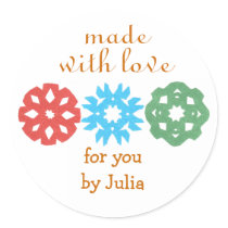 "Made With Love" holiday gift label stickers by KarateKatGraphics "Made With Love" holiday gift label stickers
