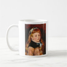 Mademoiselle Grimprel with blue hair-band - Renoir Coffee Mug