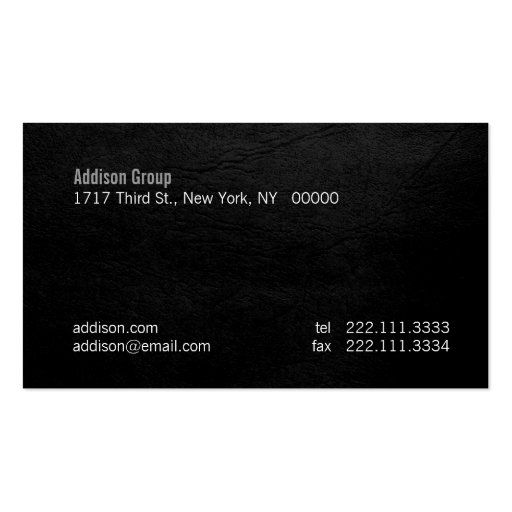 Madison Black II Business Card Template (back side)