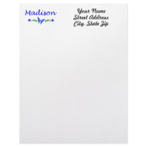 Madison (Blue Butterfly) Letterhead