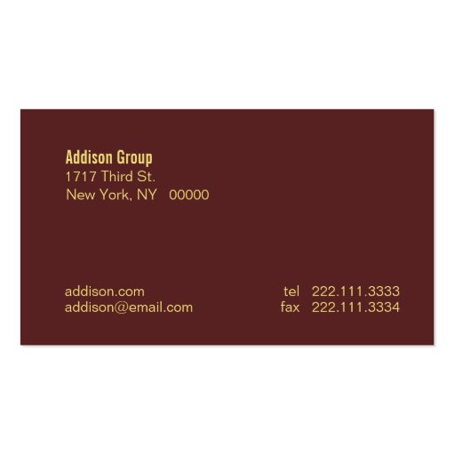 Madison Dual Business Cards (back side)