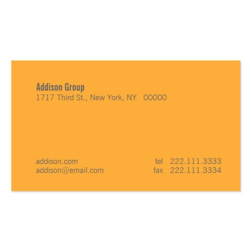 Madison II Business Cards (back side)